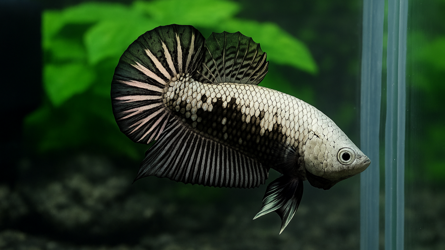 Black Samurai Dragon Scale Halfmoon Plakat (HMPK) Betta